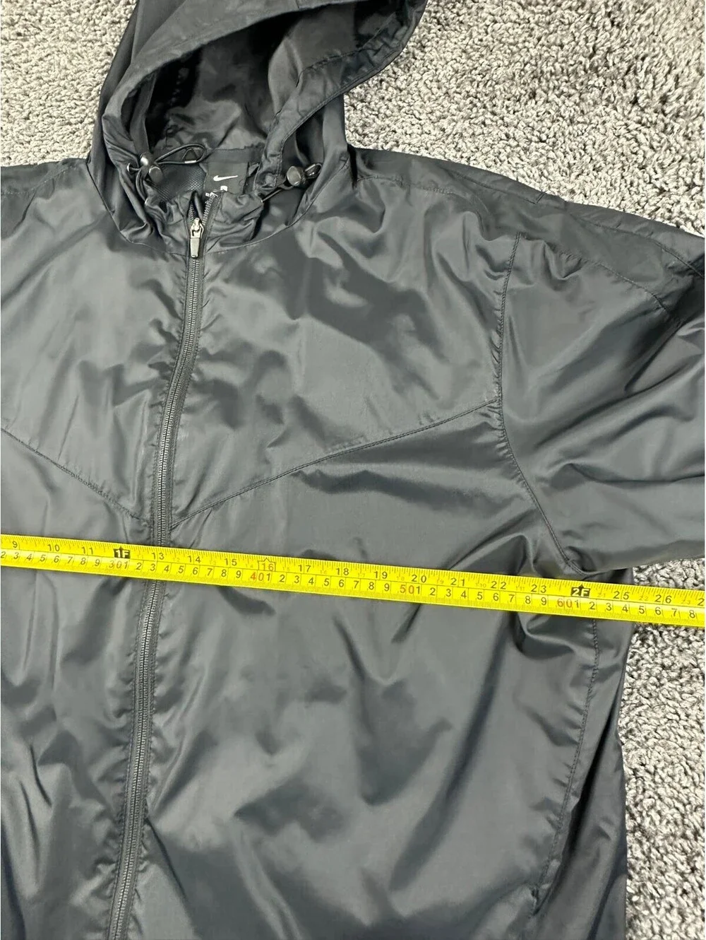 Nike Mens Team Sideline Rain Jacket Black Hooded Windbreaker Full Zip Sz XL
